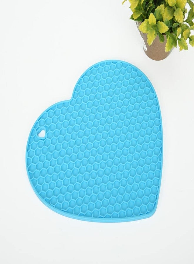 TASKHOUSE سيليكون على شكل قلب، مفارش للأواني الساخنة، قواعد أكواب سيليكون متعددة الأغراض، مفارش أكواب، فتاحة برطمانات، وحامل ملاعق (عبوة من قطعتين - طاووس) - Image 4